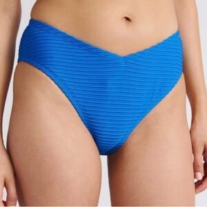 Sofia Vergara Women’s Mid Rise Cheeky Coverage Blue Bikini Bottom Size L (12-14)